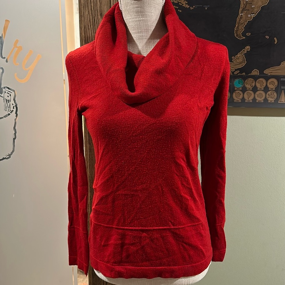 Loft red cowl neck sweater
